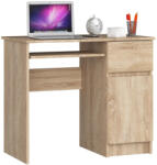 AKORD Piksel Kompakt Számítógépasztal Sonoma Tölgy Kihúzható Billentyűzettartóval