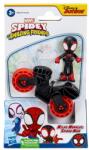 Spiderman Set motocicleta si figurina Marvel Spidey and his Amazing Friends - Miles Morales, 6 cm Figurina