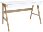 Frandsen King Home Riva Scandic Íróasztal MDF Fehér Tölgyfa Lábakkal