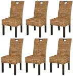vidaXL Kubu Rattan Étkezőszék Szett - 6 db - Mangófa (274361)