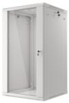 Lanberg 19 fali rack szekrény 22U/600X600 üvegajtó, lapraszerelt, szürke V2 (WF01-6622-10S)