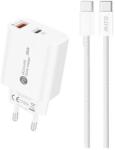 A6MaxL 20W USB-A USB-C fali töltő USB-C - USB-C 1m kábellel - fehér (A6MaxL-USB-C)