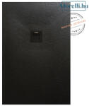 AREZZO design SOLIDSoft zuhanytálca 100x80 cm, FEKETE, színazonos lefolyóval (2 doboz) (80100B)