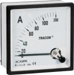TRACON Analóg váltakozó áramú ampermérő közvetlen méréshez, 96x96mm, 50A AC (ACAM96-50) (ACAM96-50)