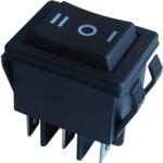 Tracon Készülékkapcsoló, váltó, fekete, nyomókapcs. , I-0-II felirat, 16(6)A, 250V AC (TES-52-2) (TES-52-2)