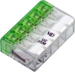 Tracon Csavar nélküli vezetékösszekötő, nyitható átlátszó, 0, 2-2, 5mm2, 24A, 450VAC 5P (RVONK5) (RVONK5)
