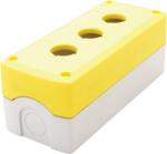 Tracon Összeállított tokozat nyomógombokhoz, sárga, 3-es, d=22, 5, IP65, 2×PG-13, 5 (NYGD-3YE) (3YE)