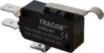 TRACON Helyzetkapcsoló, mikro, íves-rugószár, 1xCO 10A/230VAC, 0, 3A/250VDC, 28mm, 6, 3x0, 8 mm, IP00 (KW3-61) (KW3-61)