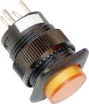 Tracon Mini jelzőlámpás nyomókapcsoló sárga, 1×NO, 110V AC/DC (MNK-110Y) (MNK-110Y)