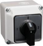 TRACON Tokozott választókapcsoló, 1-0-2, 400V, 50Hz, 32A, 2x3P, 11kW, 64x64mm, 90°, IP44 (TKV-329/3T) (TKV-329/3T)