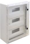 TRACON Műanyag elosztószekrény maszkos átlátszó ajtóval, HxWxD=800x600x260mm, IP65, IK10, 1000V AC/DC, RAL7035 (TME806026MT) (TME806026MT)