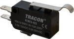 TRACON Helyzetkapcsoló, mikro, íves-rugószár, 1×CO 10A/230VAC, 0, 3A/250VDC, 28mm, 4, 8x0, 5 mm, IP00 (KW3-65) (KW3-65)