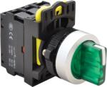 Tracon Világítókaros kapcsoló, zöld, LED, háromállású, rugóvissza, 1×NO+1×NC, 5A/230V AC-15, IP65, LED 230V AC/DC (NYK3-SL34G) (NYK3-SL34G)