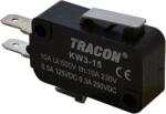 TRACON Helyzetkapcsoló, mikro, rugószáras, 1×CO 10A/230VAC, 0, 3A/250VDC, 15mm, 4, 8x0, 5 mm, IP00 (KW3-15) (KW3-15)