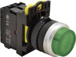 Tracon Világító nyomókapcsoló, kiálló, zöld, 1×NO, 5A/230V AC-15, IP42, LED 230V AC/DC (NYK3-HLG) (NYK3-HLG)