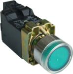 Tracon Világító nyomógomb, fémalap, trafóval, zöld, glim, izzó nélk, 1×NO, 3A/230V AC, 6V, IP42 (NYGBW3341Z) (NYGBW3341Z)