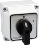 TRACON Tokozott kézikapcsoló, BE-KI, 400V, 50Hz, 20A, 2P, 5, 5kW, 48x48mm, 60°, IP44 (TK-206/2T) (TK-206/2T)