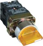 Tracon Világítókaros kapcsoló, fémalap, sárga, LED, 3állású, izzó n. , 1×NC+1×NO, 3A/400V AC, IP42 (NYGBK3565S) (NYGBK3565S)