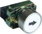 Tracon Tokozott jelölt nyomógomb, fémalap, fehér, (fekete nyíl), 1×NO, 3A/240V AC, IP44 (NYGBA3341T) (NYGBA3341T)