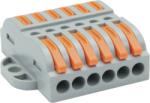 Tracon Csavar nélküli vezetékösszekötő, toldó, nyitható, 0, 5-4mm2, 32A, 400VAC 6P (OVOFT66) (OVOFT66)