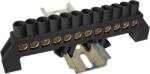 Tracon Szigetelt földelősín (N/PE), fekete, 230/400VAC, 100A, 8×12mm, 12P, IP20 (NPE-BK8-12) (NPE-BK8-12)