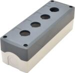 Tracon Összeállított tokozat nyomógombokhoz, szürke, 4-es, d=22, 5, IP65, 2×PG-13, 5 (NYGD-4GR) (4GR)