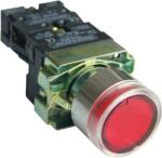 Tracon Világító nyomógomb, fémalap, piros, glim, izzó nélkül, 1×NC, 3A/400V AC, 230V, IP42 (NYGBW33P) (NYGBW33P)