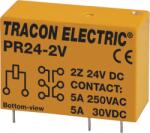 TRACON Print relé, 24V DC / 2xCO (5A, 230V AC / 30V DC) (PR24-2V) (PR24-2V)