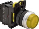 Tracon Világító nyomókapcsoló, kiálló, sárga, 1×NO, 5A/230V AC-15, IP42, LED 230V AC/DC (NYK3-HLY) (NYK3-HLY)