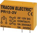 TRACON Print relé, 12V DC / 2xCO (5A, 230V AC / 30V DC) (PR12-2V) (PR12-2V)