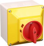 TRACON Tokozott biztonsági lakatolható szakaszoló kapcsoló, sárga, 400V, 50Hz, 40A, 4P, 11kW, 64x64mm, IP44 (TSS-40/4TS) (TSS-40/4TS)