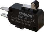 TRACON Helyzetkapcsoló, mikro, karos-görgős, 1×CO 10A/230VAC, 0, 3A/250VDC, 15mm, 4, 8x0, 5 mm, IP00 (KW3-45) (KW3-45)