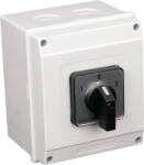 TRACON Tokozott választókapcsoló, 1-0-2, 400V, 50Hz, 25A, 2×3P, 7, 5kW, 48×48mm, 60°, IP65 (TKV-256/3T65) (TKV-256/3T65)