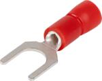 Tracon Szigetelt villás saru, ónozott elektrolitréz, piros, 1, 5mm2, M5, (d1=1, 7mm, d2=5, 3mm), PVC (PV5) (PV5)