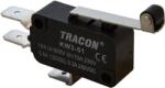 TRACON Helyzetkapcsoló, mikro, karos-görgős, 1xCO 10A/230VAC, 0, 3A/250VDC, 28mm, 6, 3x0, 8 mm, IP00 (KW3-51) (KW3-51)