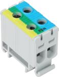 Tracon Főáramköri leágazó kapocs, sínre szerelhető, kék-zöld-sárga, 1.5-16mm2, max. 1000VAC, 1500VDC, max. 85A (FLEAL-16/2KZS) (FLEAL-16/2KZS)