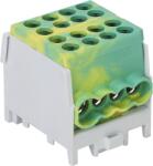 Tracon Főáramköri leágazó kapocs, sínre szerelhető, zöld/sárga, 2.5-25mm2, max. 1000VAC/DC, max. 101A (FLECU-25-16-4ZS) (FLECU-25-16-4ZS)