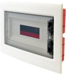TRACON Süllyesztett elosztódoboz, füstszínű-sík ajtóval, NPE nélkül, 1×12 (12) modul, IP40, (H×W×D=200x256x66mm) (EDSS-12/1) (12/1)