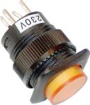 Tracon Mini jelzőlámpás nyomókapcsoló sárga, 1×NO, 12V AC/DC (MNK-012Y) (MNK-012Y)
