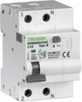 TRACON Kombinált védőkapcsoló, 2P, 3modul, C karakterisztika, C10A, 30 mA, 6kA, B (EVOBKM2C1003) (EVOBKM2C1003)