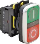 Tracon Kettős világító BE-KI nyomógomb, I-O, zöld+piros, 1×NO+1×NC, 5A/230V AC-15, IP65, LED 230V AC/DC (NYG3-DL1) (NYG3-DL1)