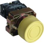 Tracon Tokozott gumiburkolatos nyomógomb, fémalapra szerelt, sárga, 1×NO, 3A/240V AC, IP44 (NYGBP51ST) (NYGBP51ST)