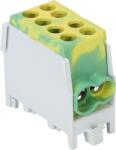 Tracon Főáramköri leágazó kapocs, sínre szerelhető, zöld/sárga, 2.5-25mm2, max. 1000VAC/DC, max. 101A (FLECU-25-16-2ZS) (FLECU-25-16-2ZS)