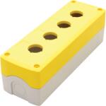 Tracon Összeállított tokozat nyomógombokhoz, sárga, 4-es, d=22, 5, IP65, 2×PG-13, 5 (NYGD-4YE) (4YE)