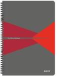 Leitz Spirálfüzet, A4, vonalas, 90 lap, PP borító, LEITZ "Office", szürke-piros (E44960025) - tonerprint