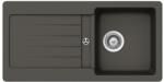 SCHOCK Typos D-100S konyhai mosogatótálca Cristalite Asphalt 860 x 435 mm, gránit kompozit, megfordítható, hagyományos beépítés, aszfalt szürke, beépíthető (6426495453369)