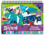 STITCH matricázz számok szerint spirál füzet (10 matricázható kép, 5 lap matrica, 10 színezhető kép), 19x23x2cm (RMS-TT700123)