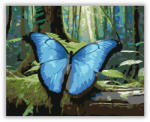  Kék Morpho Pillangó Erdőben - számfestő készlet