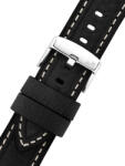 Morellato Curea din piele Morellato Carra 6023E22.019 M, negru, material reciclat 24 mm