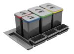 GTV Set Cos gunoi MULTINO 800 2x15L+2x7L plus tavite, incorporabil, plastic, antracit (PB-91644100B5V-A-9892) Cos de gunoi